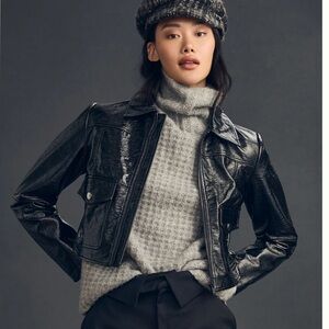 Maeve by Anthropologie Faux Leather Crop Jacket. Excellent condition. FAST Ship